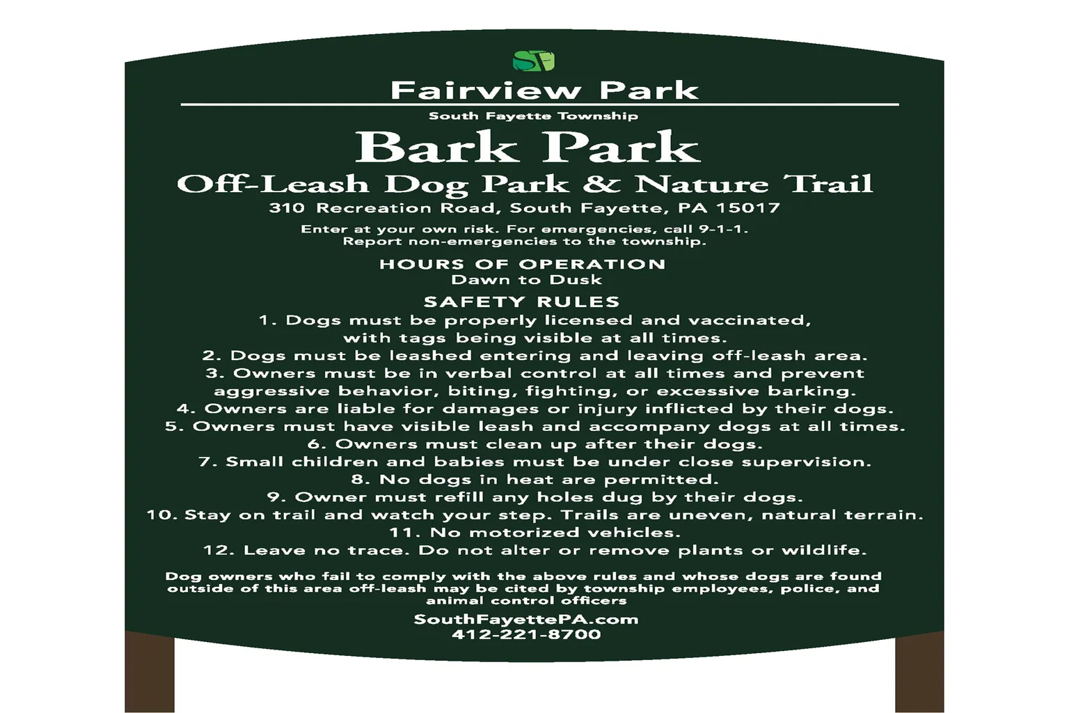 Fairview Dog Park in South Fayette, Pennsylvania